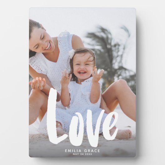 Moderne liefdeskalligrafie Familie Foto Keepomwill Fotoplaat (voorkant)