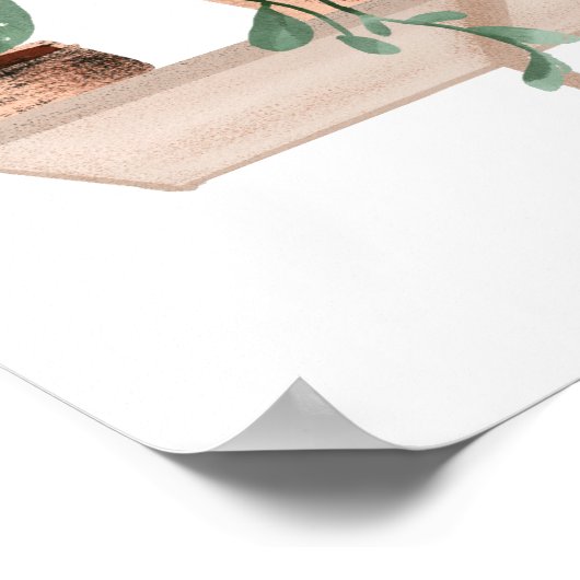 Moderne liefdesquote planten waterverf illustratie poster (Hoek)