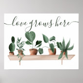 Moderne liefdesquote planten waterverf illustratie poster (Voorkant)