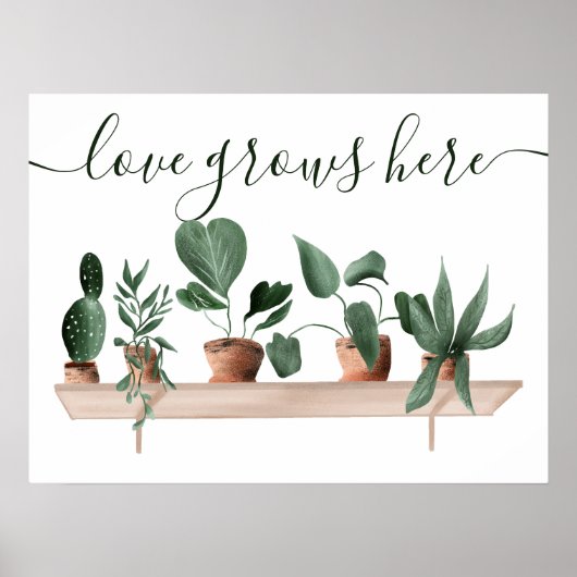 Moderne liefdesquote planten waterverf illustratie poster (Voorkant)