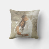 Moderne liefdesscriptie 2 foto's gepersonaliseerd  kussen (Achterkant)