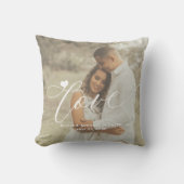 Moderne liefdesscriptie 2 foto's gepersonaliseerd  kussen (Voorkant)