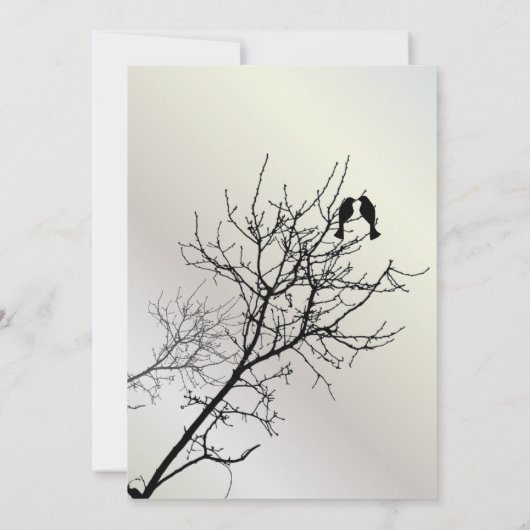 Moderne Liefdesvogels Boom wit  Trouwkaarten Kaart (Achterkant)