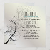 Moderne Liefdesvogels Boom wit  Trouwkaarten Kaart (Voorkant / Achterkant)