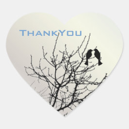 moderne liefdesvogels - bruiloft in rustisch land hart sticker