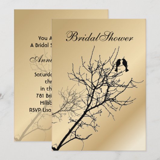 moderne liefdesvogels - bruiloft in rustisch land kaart (Voorkant / Achterkant)