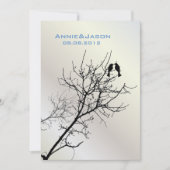 moderne liefdesvogels - bruiloft in rustisch land kaart (Voorkant)