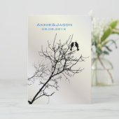 moderne liefdesvogels - bruiloft in rustisch land kaart (Staand voorkant)