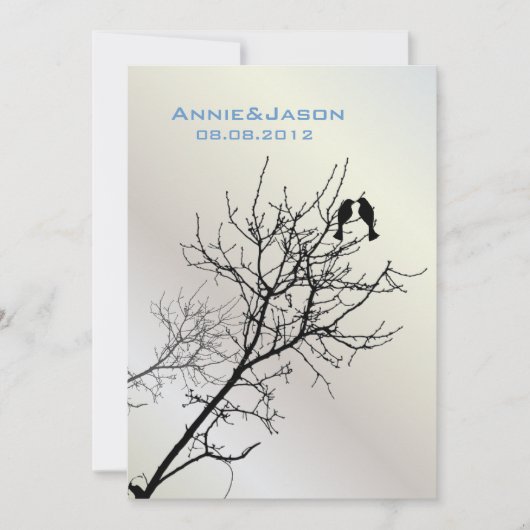 moderne liefdesvogels rustieke landelijke bruiloft kaart (Voorkant)