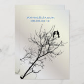 moderne liefdesvogels rustieke landelijke bruiloft kaart (Voorkant / Achterkant)