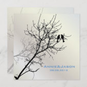 moderne liefdesvogels rustieke landelijke bruiloft kaart (Voorkant / Achterkant)