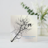 moderne liefdesvogels rustieke landelijke bruiloft kaart (Staand voorkant)