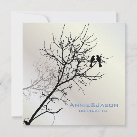 moderne liefdesvogels rustieke landelijke bruiloft kaart (Voorkant)