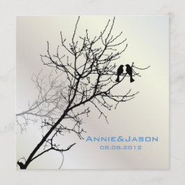 moderne liefdesvogels rustieke landelijke bruiloft kaart