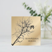 moderne liefdesvogels rustieke landelijke bruiloft kaart (Staand voorkant)