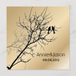 moderne liefdesvogels rustieke landelijke bruiloft kaart