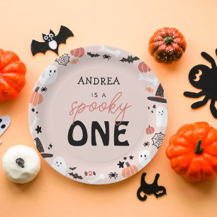 Moderne Lieve Enge Eerste Verjaardag met Halloween Papieren Bordje
