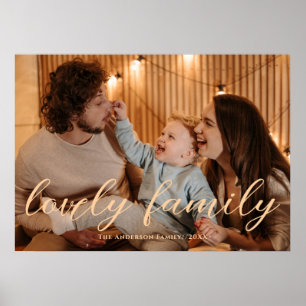 Moderne Lieve Familie Gepersonaliseerd Schrift Fot Poster