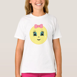 Moderne Lieve Gelukkige Zon Gezicht & Lint T-shirt