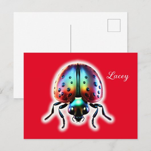 Moderne lieveheersbeestje briefkaart (Voorkant / Achterkant)