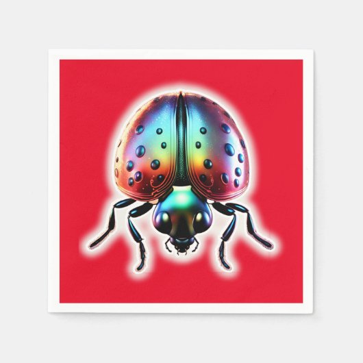 Moderne lieveheersbeestje servet (Voorkant)