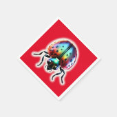 Moderne lieveheersbeestje servet (Hoek)