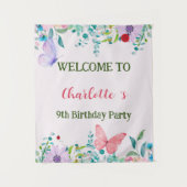 Moderne lieveheersbeestje vlinder kleurrijke bloem wandkleed (Voorkant)