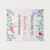 Moderne lieveheersbeestje vlinder kleurrijke bloem wandkleed (Voorkant (horizontaal))