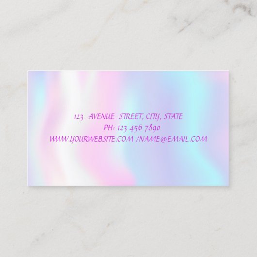 Moderne liften, holografisch — Makeup-kunstenaar Visitekaartje (Achterkant)