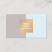Moderne Light Blue Copper Interior Designer Visitekaartje (Voorkant)