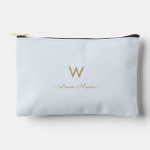 Moderne Light Dusty Blue Gold Script-monogram Etui (Voorkant)