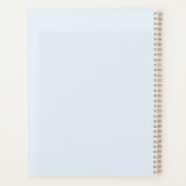Moderne Light Dusty Blue Gold Script-monogram Planner (Achterkant)