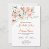 Moderne Light Peach Huwelijk Template Kaart (Voorkant)