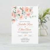 Moderne Light Peach Huwelijk Template Kaart (Staand voorkant)
