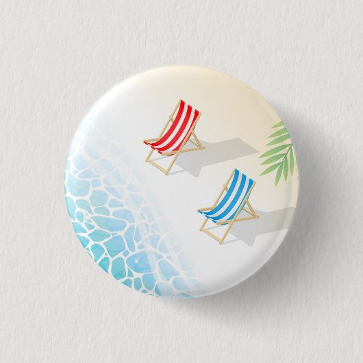 Moderne ligstoelen bij Seaside Art Ronde Button 3,2 Cm (Voorkant)