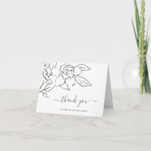Moderne lijn Art Bloemen Elegante bruiloft Bedankkaart