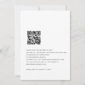 Moderne lijn Art Faces Black White QR Wedding Kaart (Achterkant)