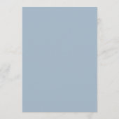 Moderne Lijn Bloemige Stofblauwe Bruiloft Kaart (Achterkant)