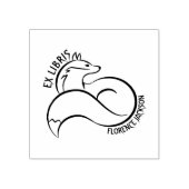 Moderne Lijn Kunst Fox Bibliotheek Ex Libris Boek Rubberstempel (Afrduk)