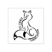 Moderne Lijn Kunst Fox Bibliotheek Ex Libris Boek Rubberstempel (Afrduk)