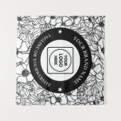 Moderne Lijn Kunst Logo Tekst Aangepaste Muur bran Wandkleed (Voorkant (horizontaal))