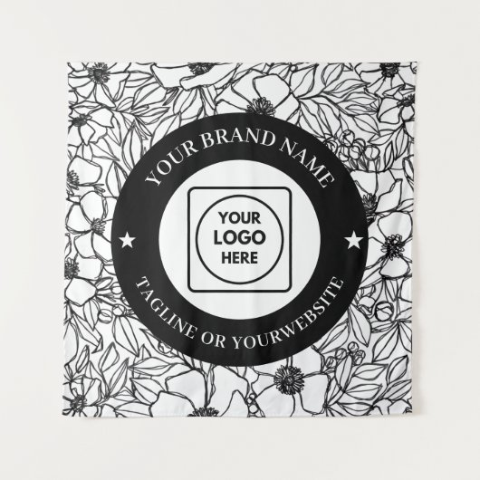 Moderne Lijn Kunst Logo Tekst Aangepaste Muur bran Wandkleed (Voorkant)