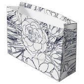 Moderne lijn kunsthand getekend Floral Girly Desig Groot Cadeauzakje (Achterkant Gekanteld)