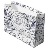 Moderne lijn kunsthand getekend Floral Girly Desig Groot Cadeauzakje (Voorkant Gekanteld)