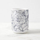 Moderne lijn kunsthand getekend Floral Girly Desig Koffiemok (Center)