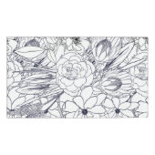 Moderne lijn kunsthand getekend Floral Girly Desig Naambadge (Voorkant)