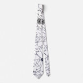 Moderne lijn kunsthand getekend Floral Girly Desig Stropdas (Voorkant)
