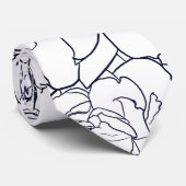 Moderne lijn kunsthand getekend Floral Girly Desig Stropdas (Opgerold)