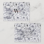 Moderne lijn kunsthand getekend Floral Girly Desig Visitekaartje (Voorkant / Achterkant)