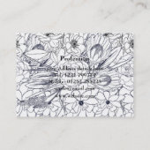 Moderne lijn kunsthand getekend Floral Girly Desig Visitekaartje (Achterkant)